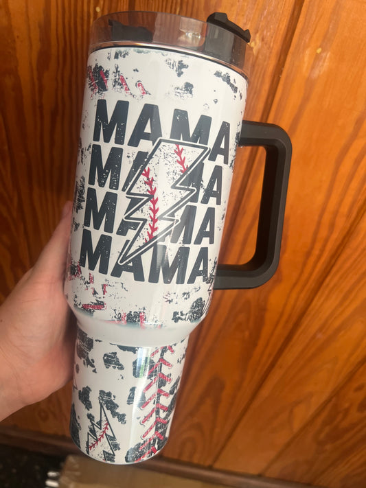 Baseball mama tumbler