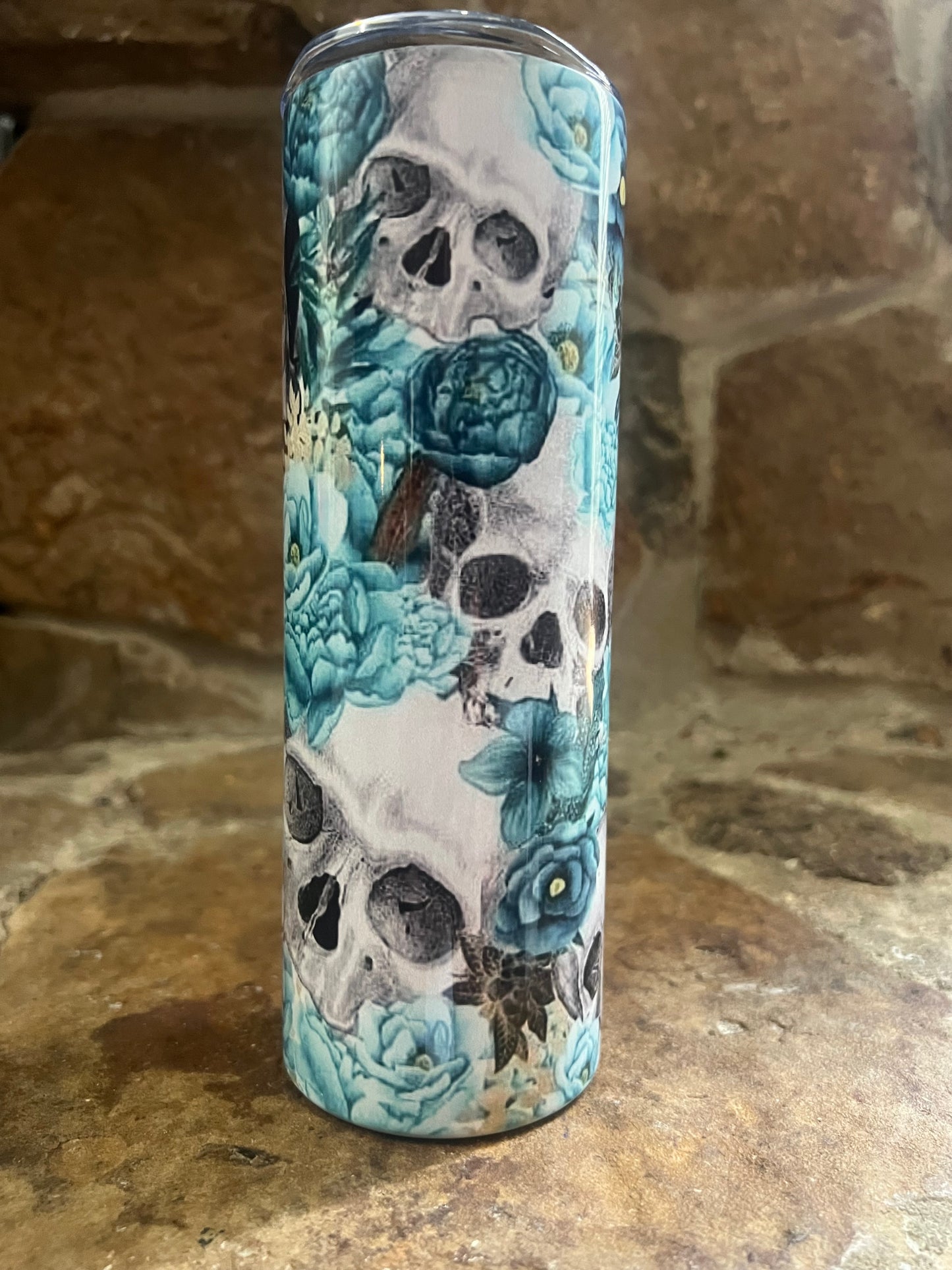 Blue skull tumbler