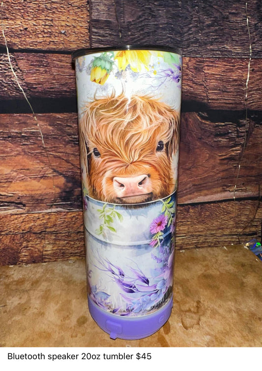 Highland cow Bluetooth tumbler